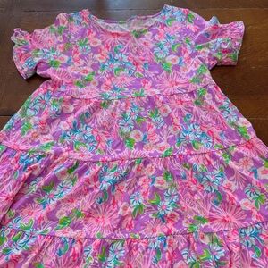 Lilly Pulitzer XL Dress Floral Pink and Blue Dress